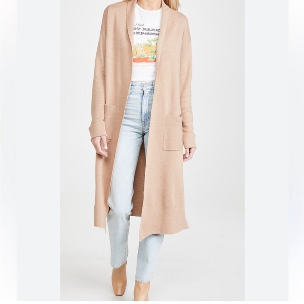 Line & Dot Victoria Duster Cardigan in Tan Size X-Small Cozy Casual